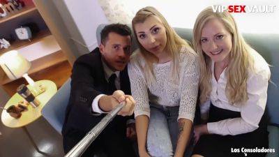 Andy Stone - Vyvan Hill, the sexy blonde Serbian teen, gets seduced into a hot FFM threesome by Los Consoladores - sexu.com - Serbia